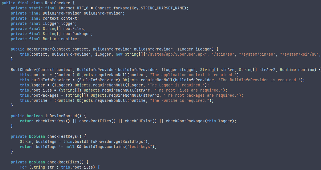 Root-related class names or method names